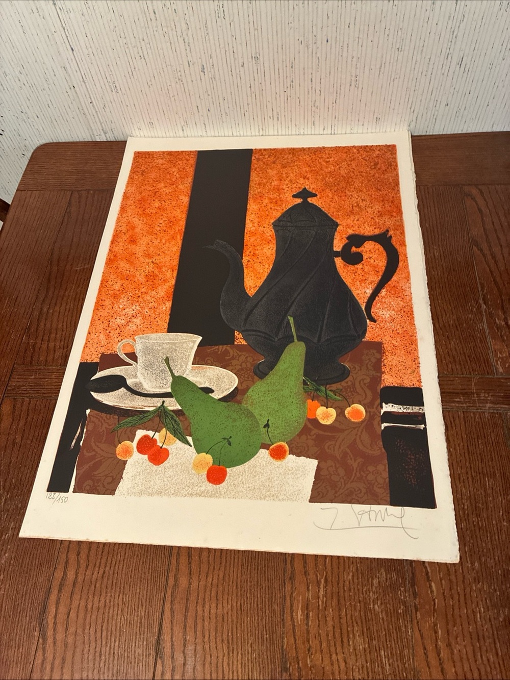 Yves Ganne Signed Limited Edition Color Lithograph “Tea Time”